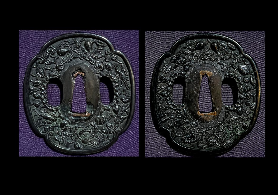 arinko様 BEAUTIFUL KO-KINKÔ JÛYÔ TSUBA 古金工鐔 110324 - NIHONTO